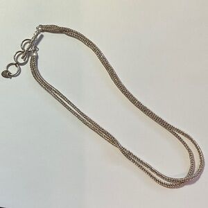 Sophisticated Lori Bonn Sterling Silver Foxtail 2-Stand Chain Toggle Necklace